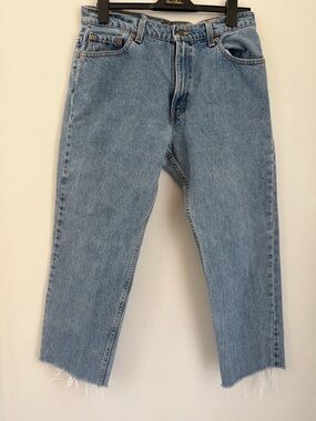 Levi’s 555 Jeans Mens 13 Long Straight Leg Orange Tab Vintage USA Cut Off Hem